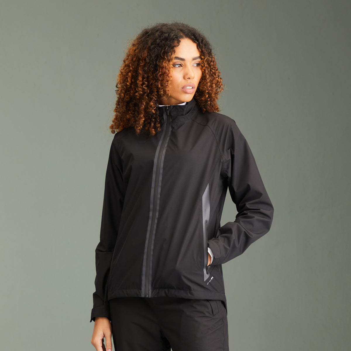 PING Ladies Black Waterproof Golf Jacket with Stretch Mesh Lining