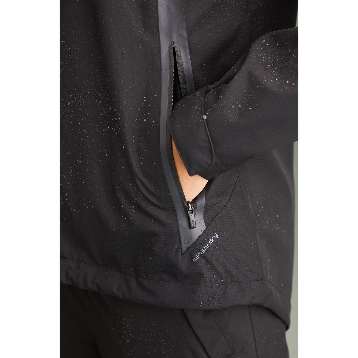 PING Ladies Black Waterproof Golf Jacket with Stretch Mesh Lining