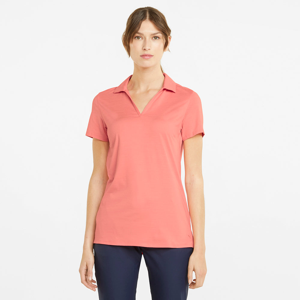 Puma Ladies Cloudspun Coast Golf Polo in Carnation Pink - Medium Only Left