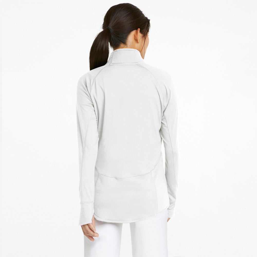Puma Ladies Mid-Layer Zip Neck Top in Bright White