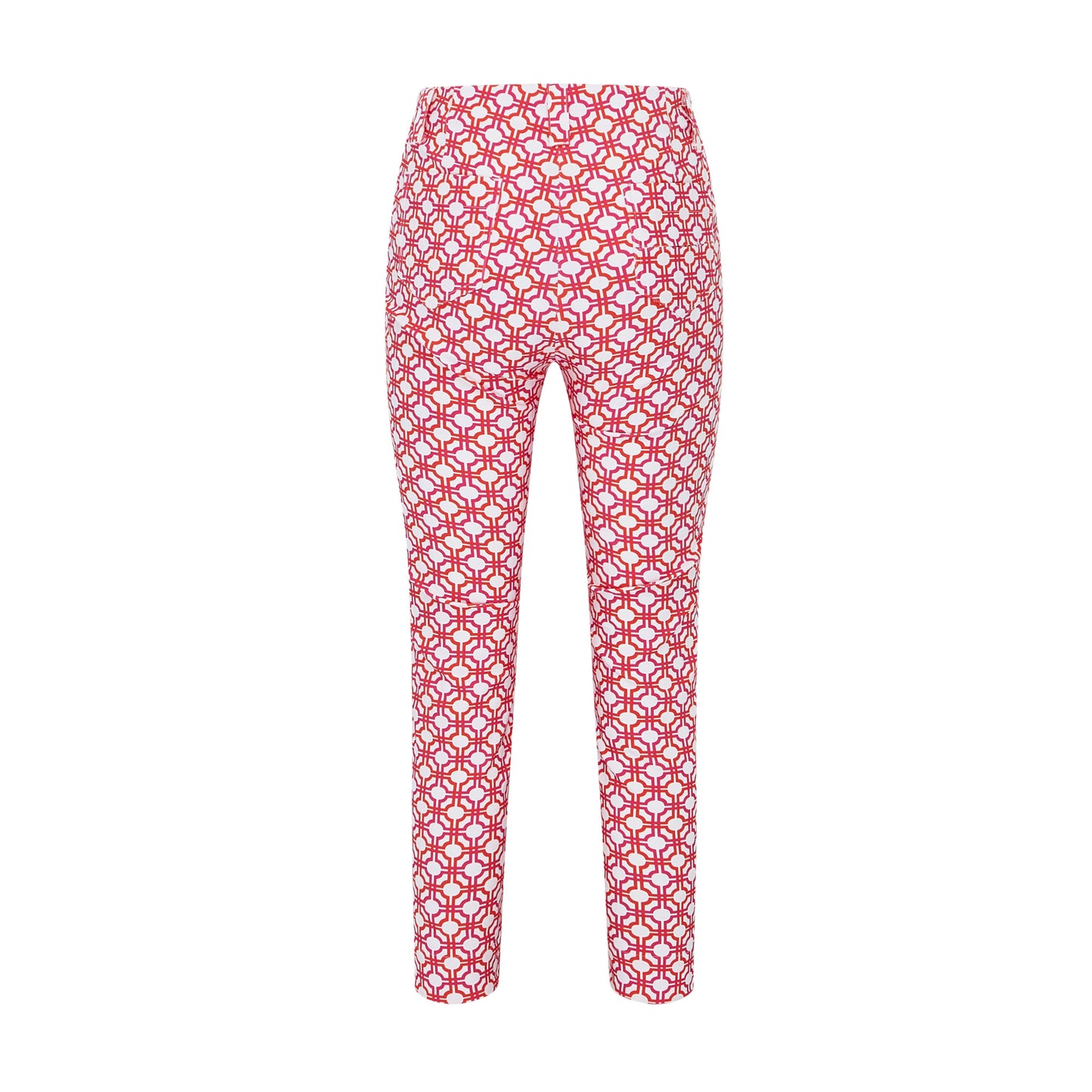 Swing Out Sister Ladies Lush Pink and Mandarin Mosaic Pattern 7/8 Trousers