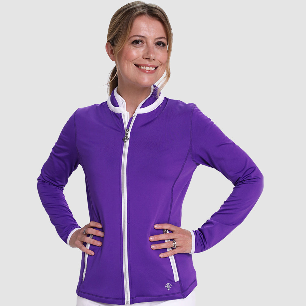 Pure Golf Ladies Mid-Layer Stretch Jacket in Purple - Last One XS Only Left
