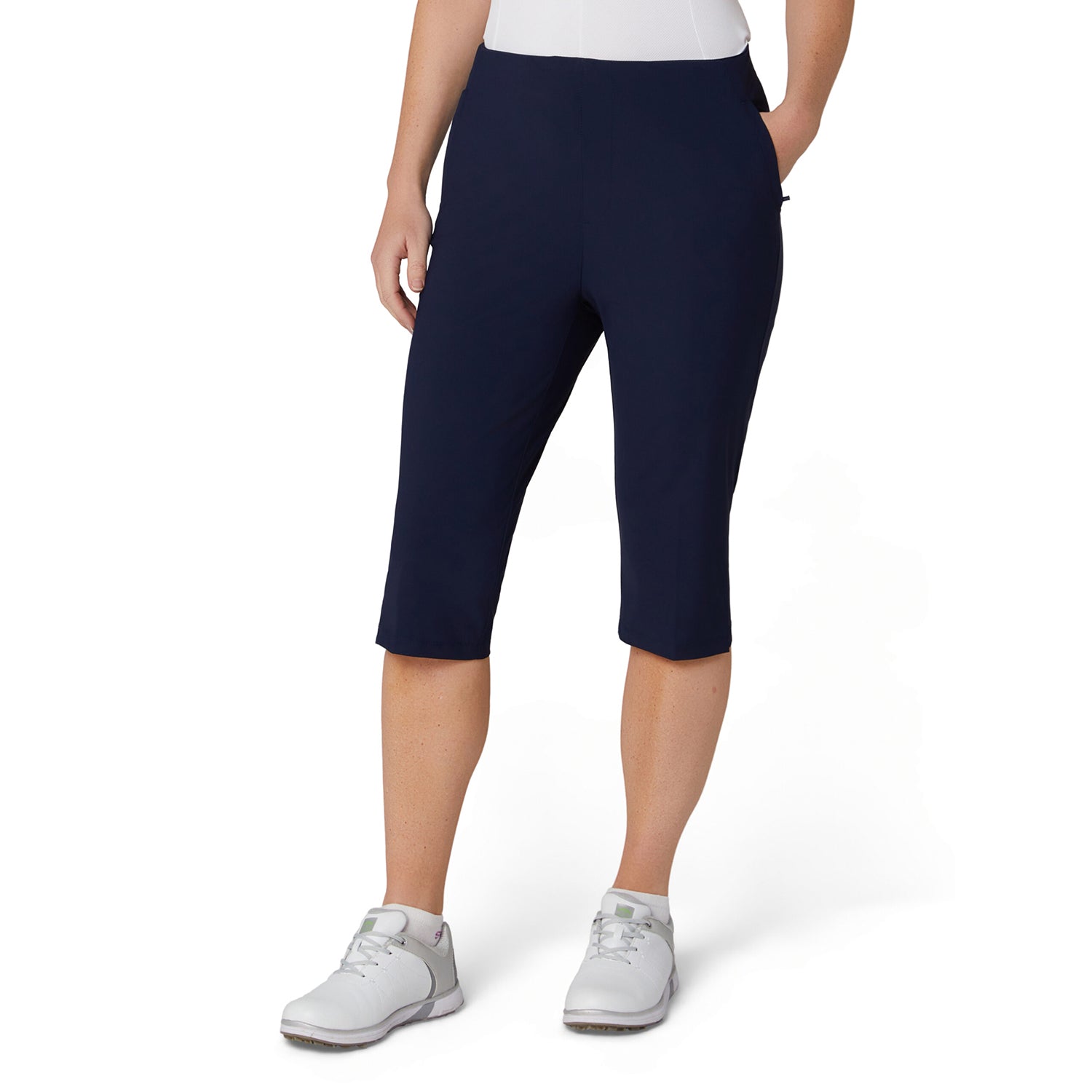 Callaway Ladies Longer Length Pull-On Shorts in Navy For a Chic, Classic Style