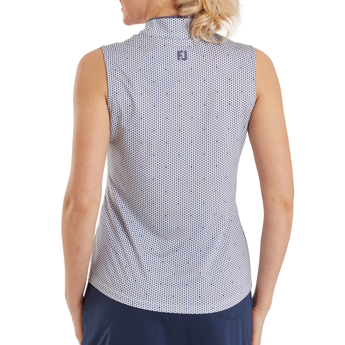 FootJoy Ladies Zip-Neck Sleeveless Polo with Eye Catching Print & Modern Details