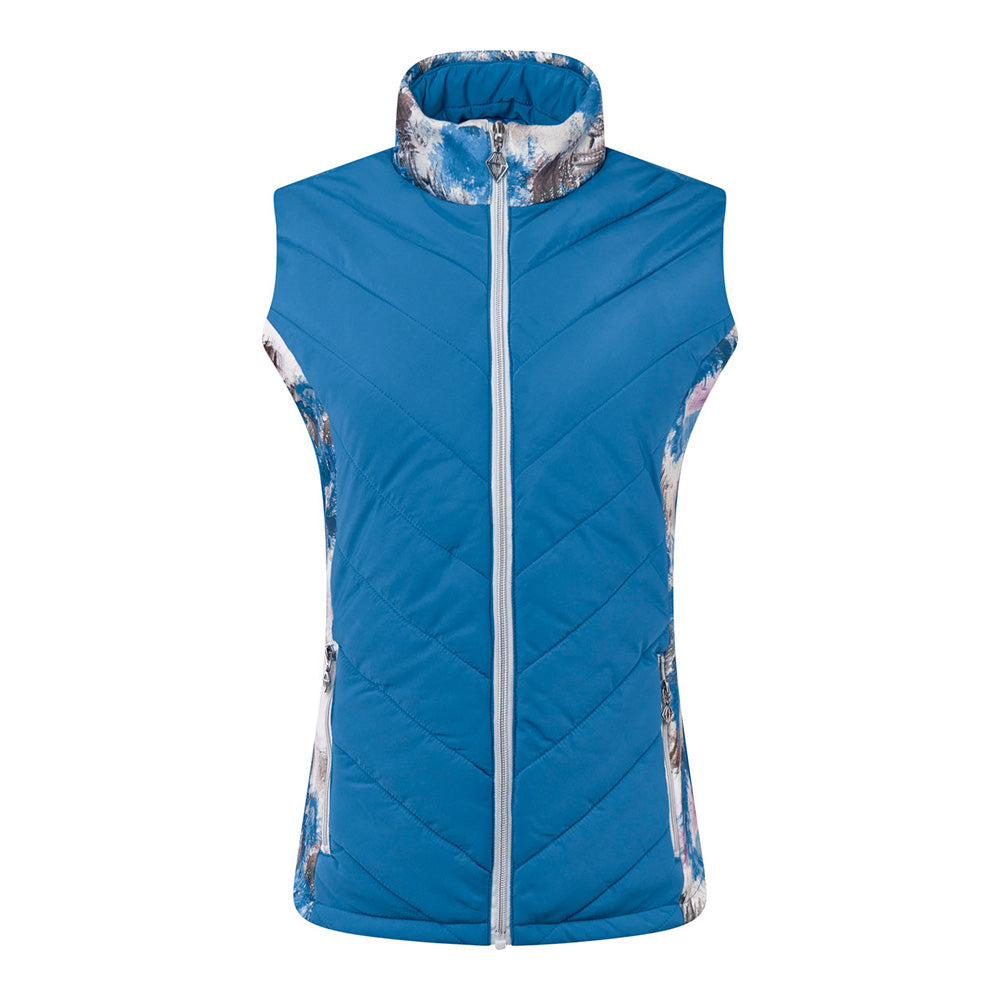 Pure Golf Ladies Patterned Gilet in Stone Canvas