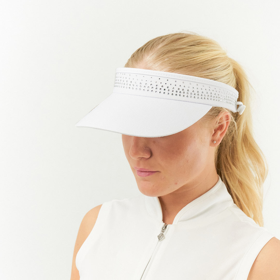 Surprizeshop Crystal Embellished Golf Visor with Adjustable Fit
