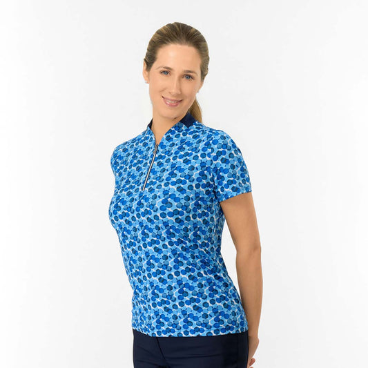 Pure Golf Ladies Short Sleeve Polo with Geometric Dot Design for Modern Feminine Style