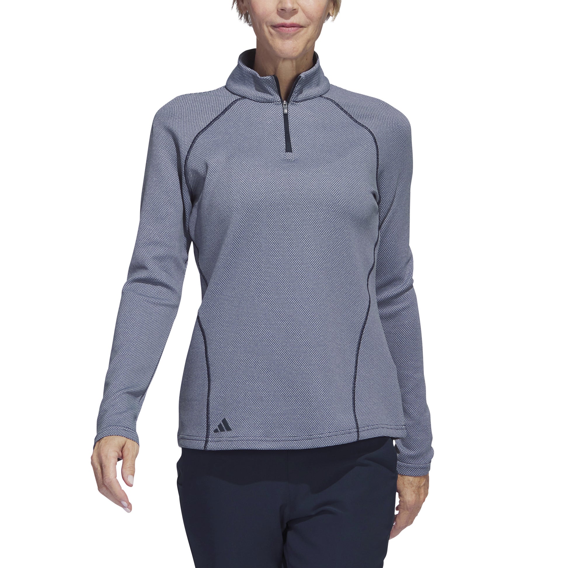 adidas Ladies Long Sleeve Zip-Neck Mid-Layer in Collegiate Navy