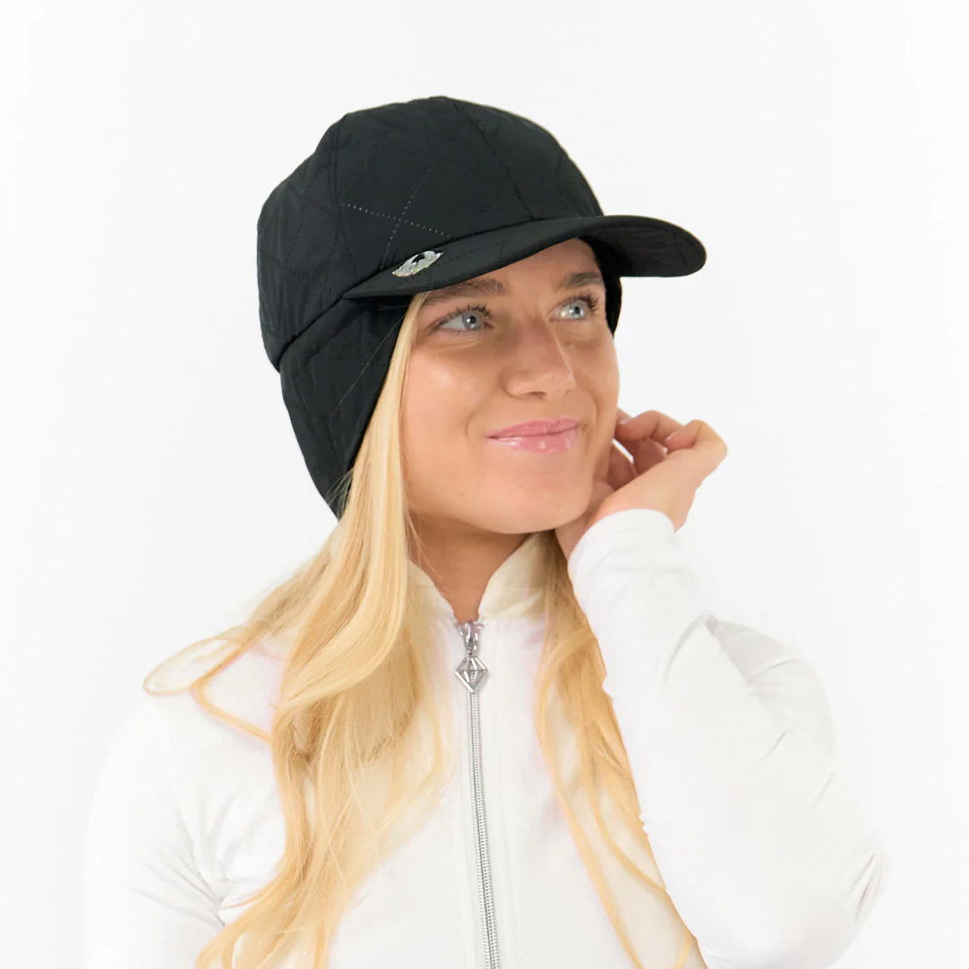 Surprizeshop Ladies Fleece Lined Waterproof Cap in Black