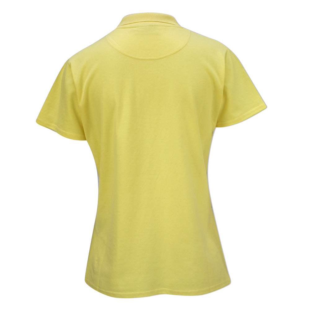 Glenmuir Ladies Pique Knit Short-Sleeve Polo with Soft Cotton Finish in Yellow