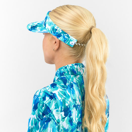 Pure Cable Adjusted Golf Visor in Abstract Botanical Print