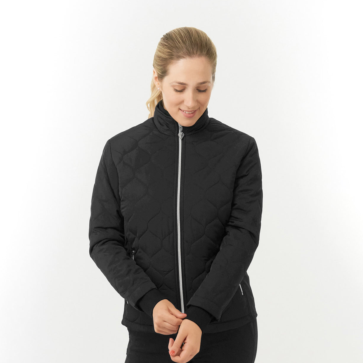 Pure Ladies Insulated Quilted Jacket in Black