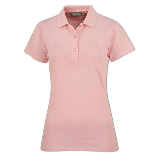 Glenmuir Ladies Pique Knit Short-Sleeve Polo with Soft Cotton Finish in Candy Pink