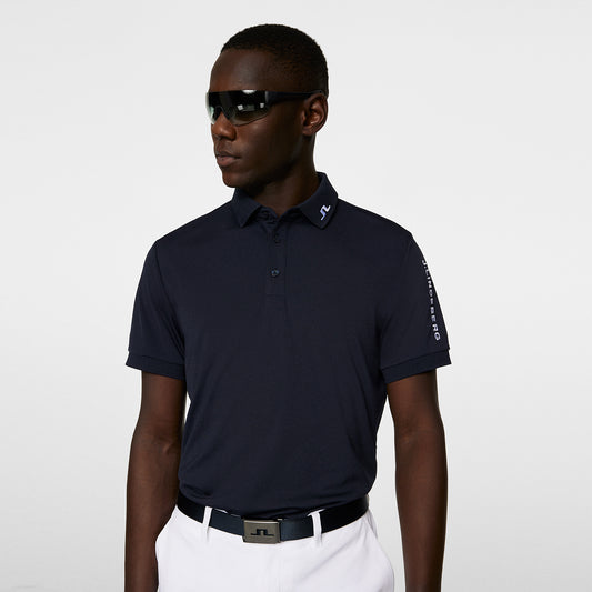 J.Lindeberg Mens Tour Tech Short Sleeve Polo in Navy