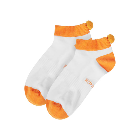 Rohnisch Ladies 2 Pack Pom-Pom Socks in Blazing Orange