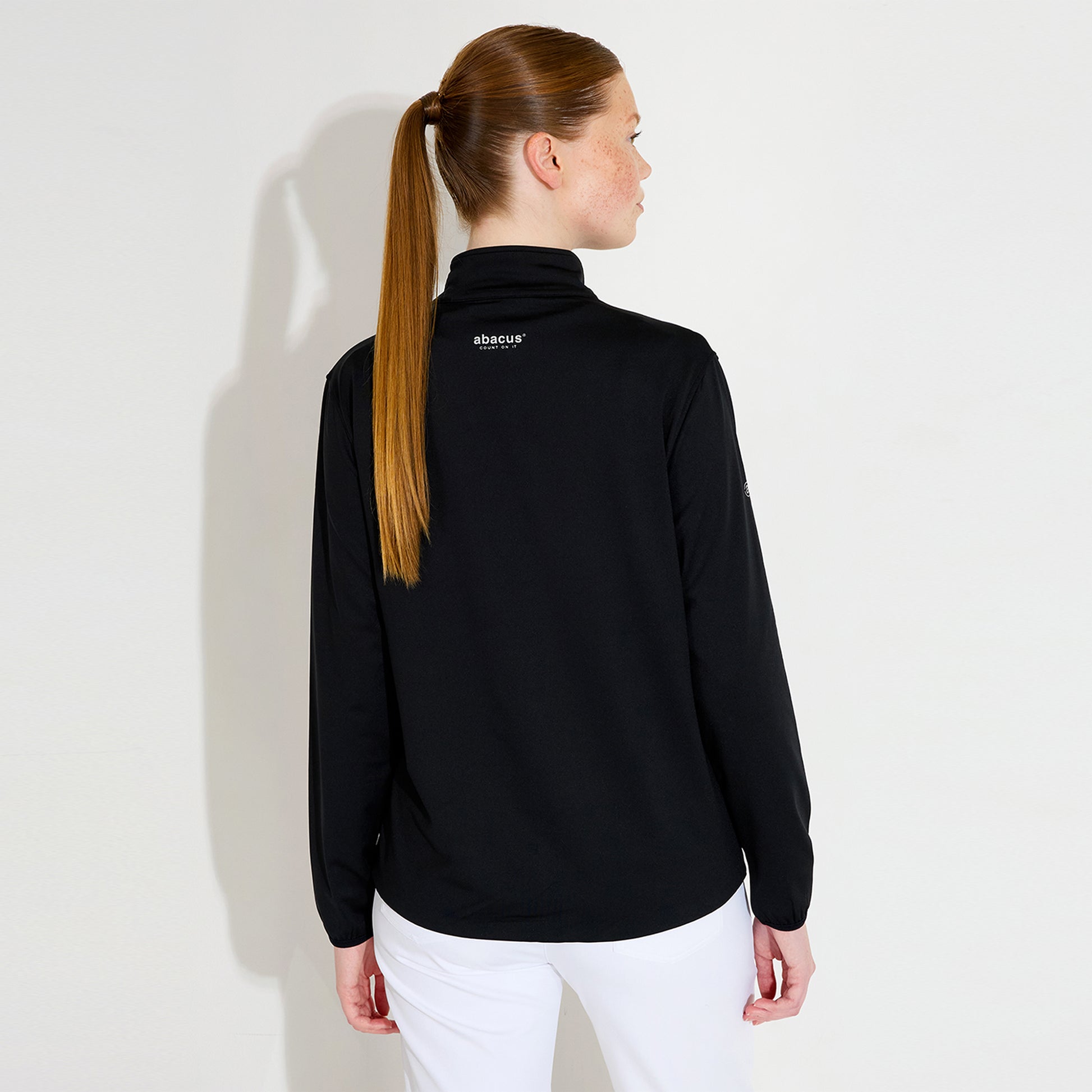 Abacus Ladies Black Zip-Neck Fleece
