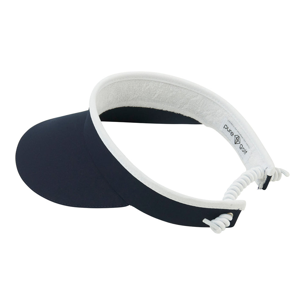 Pure Golf Ladies Cable Adjusted Golf Visor in Navy