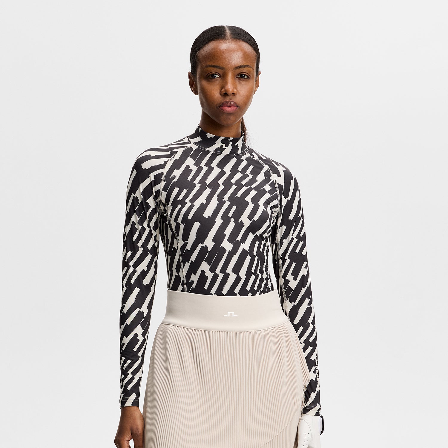 J.Lindeberg Ladies Printed Compression Top for Precision Support with Stand Out Style