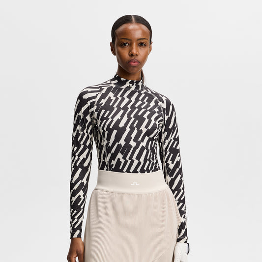 J.Lindeberg Ladies Printed Compression Top for Precision Support with Stand Out Style