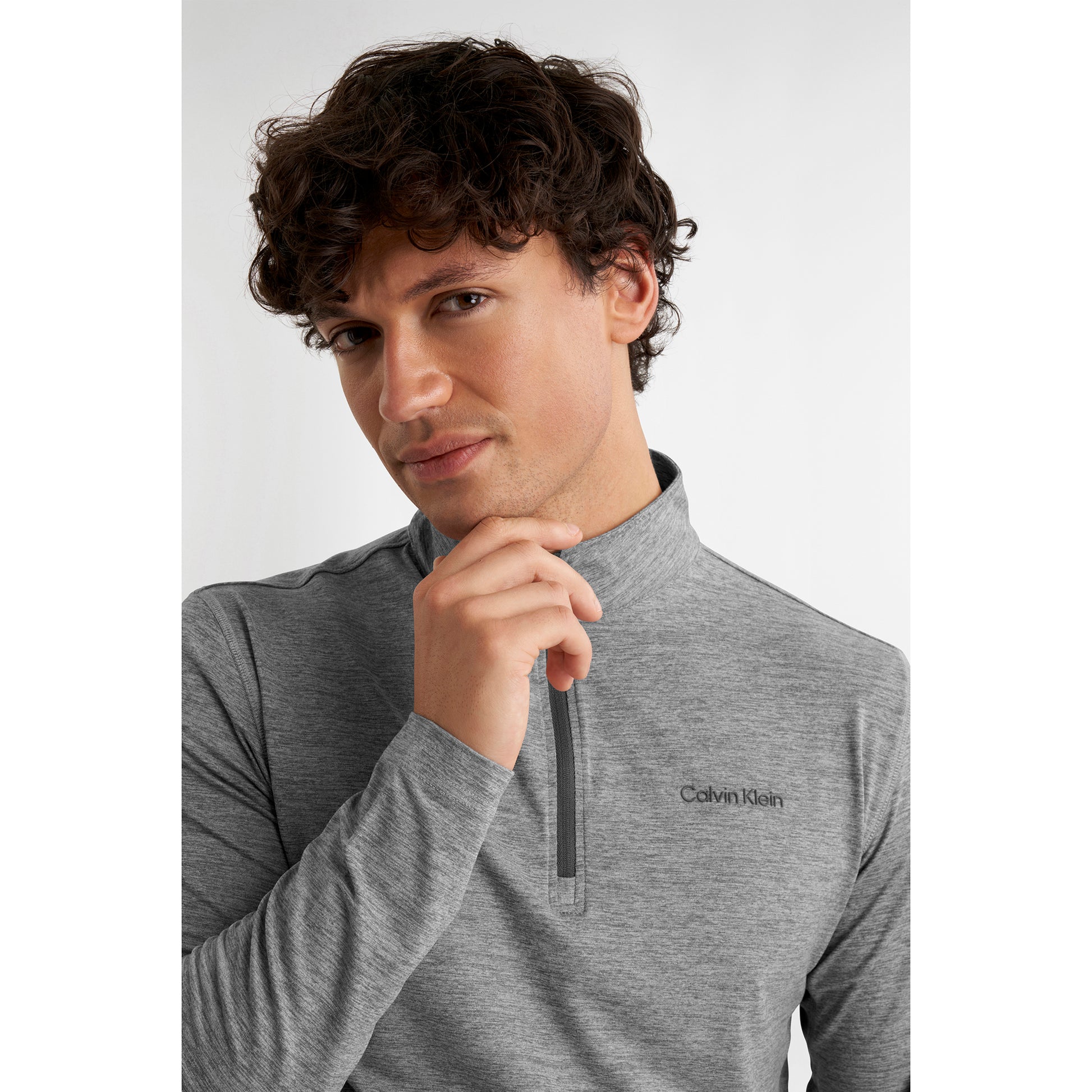 Calvin Klein Technical Zip-Neck Top