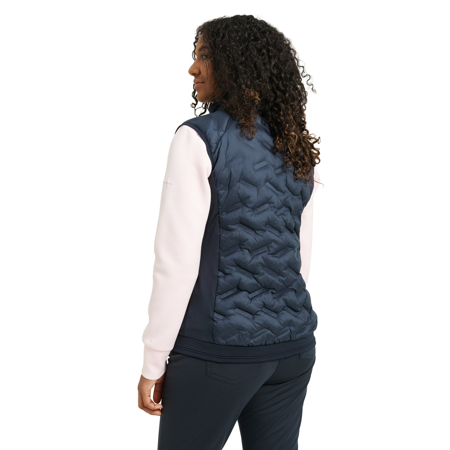 Abacus Ladies Quilted Gilet with Stretch Side Panels in Navy