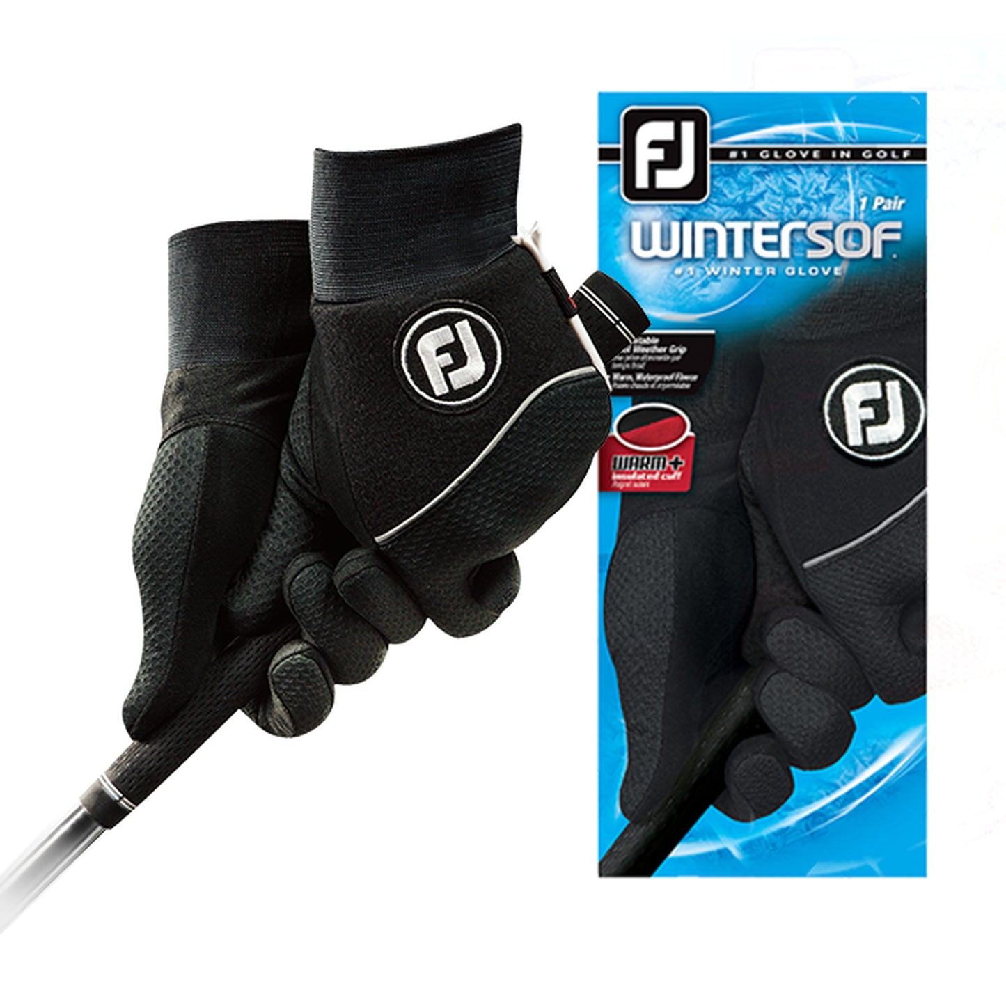 FootJoy Women's Windproof Fleece Pair of Golf Gloves in Black