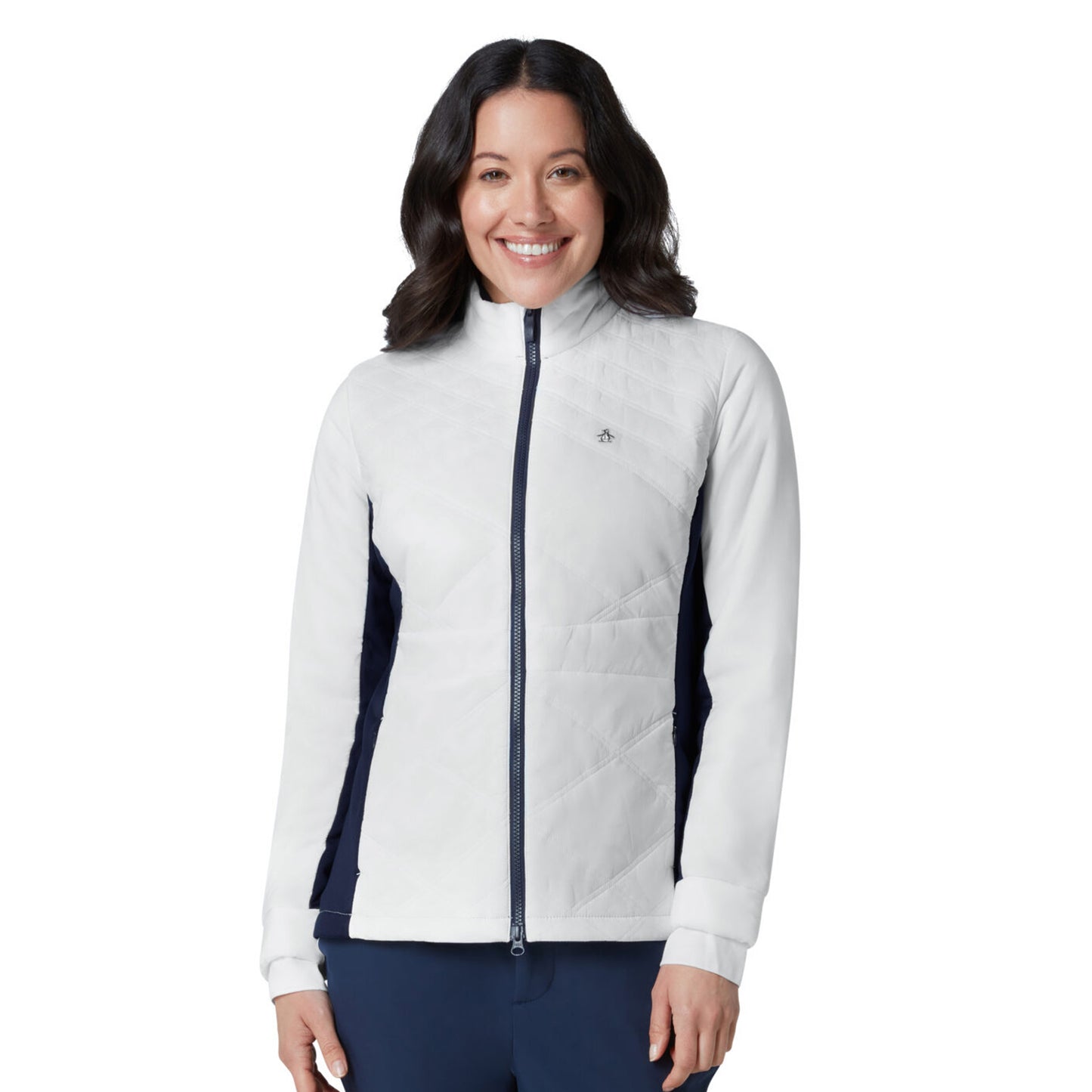 Original Penguin Ladies Primaloft Insulated Full Zip Golf Jacket in Bright White