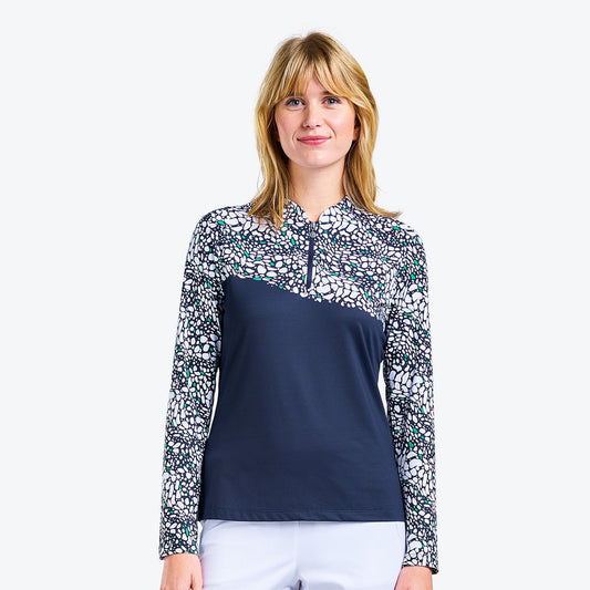 Nivo Ladies Long Sleeve Mock Collar Golf Top