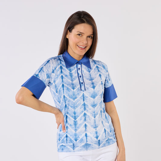 Swing Out Sister Ladies Half Sleeve with Contrast Cuffs & Oversized Collar for Added Flair