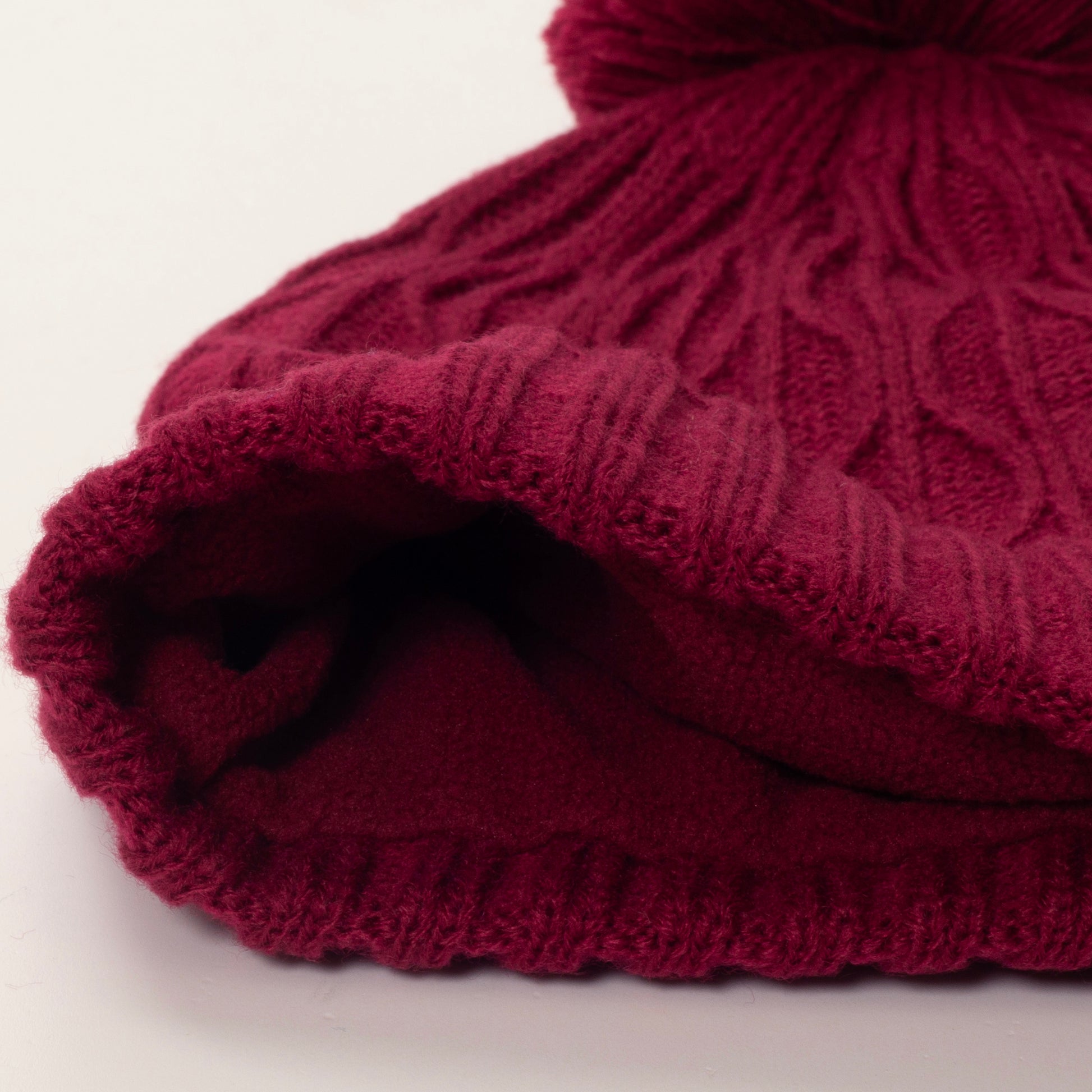 Green Lamb Ladies Fleece Lined Knitted Bobble Hat