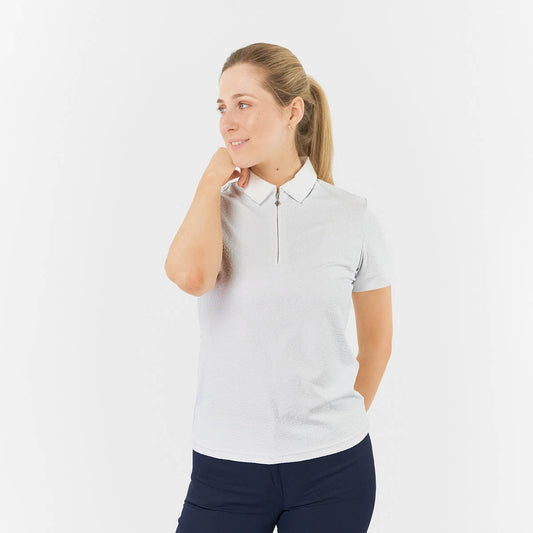 Pure Golf Ladies Subtle Jacquard Print Short Sleeve Polo