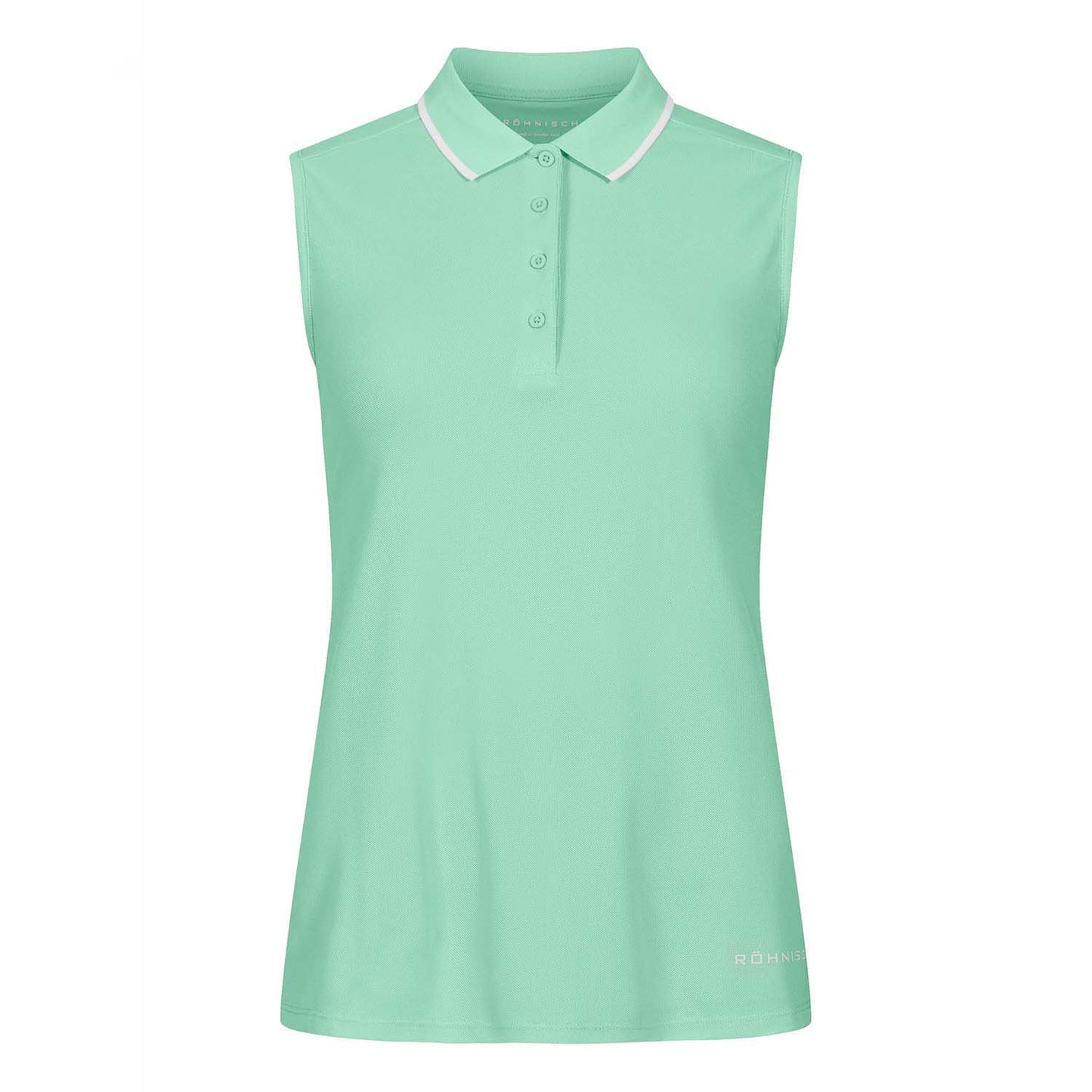 Rohnisch Ladies Classic Sleeveless Polo with Contrast Trim in Ice Green