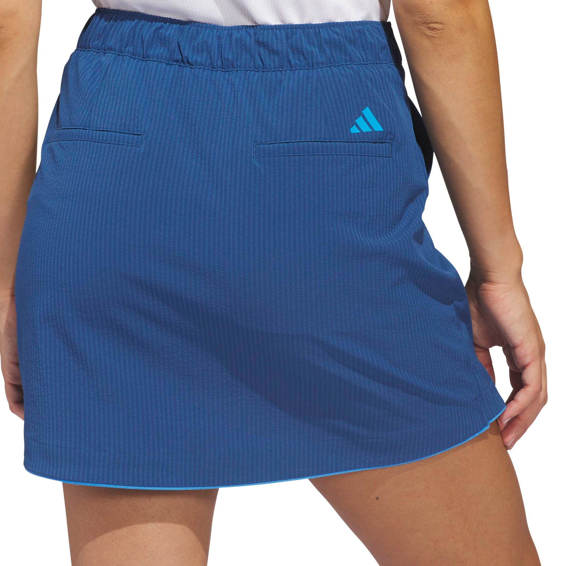 adidas Ladies Seersucker Skort with Wrap Front Panel For Maximum Movement with Every Swing