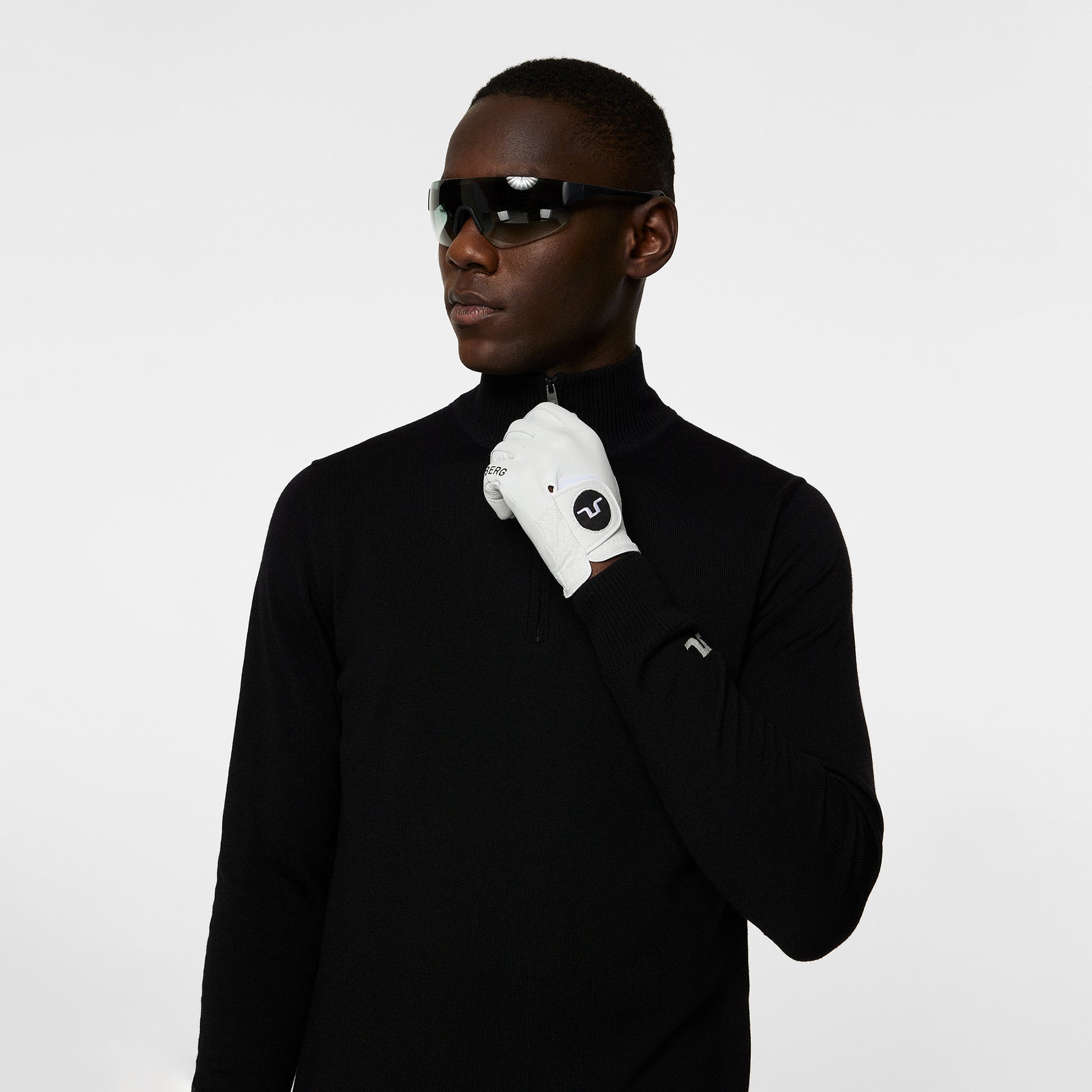 J.Lindeberg Mens Merino Zip-Neck Sweater