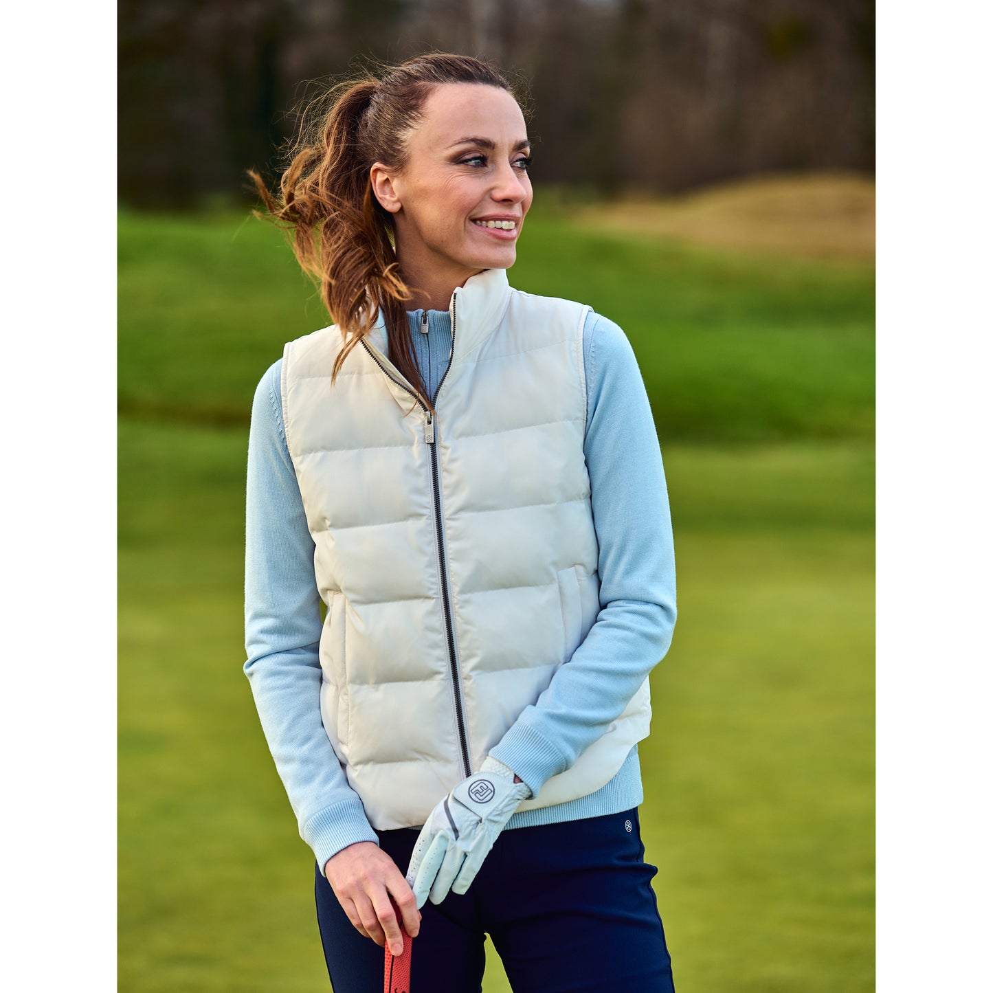 FootJoy Ladies Soft Shell Thermal Insulated Gilet in Off White