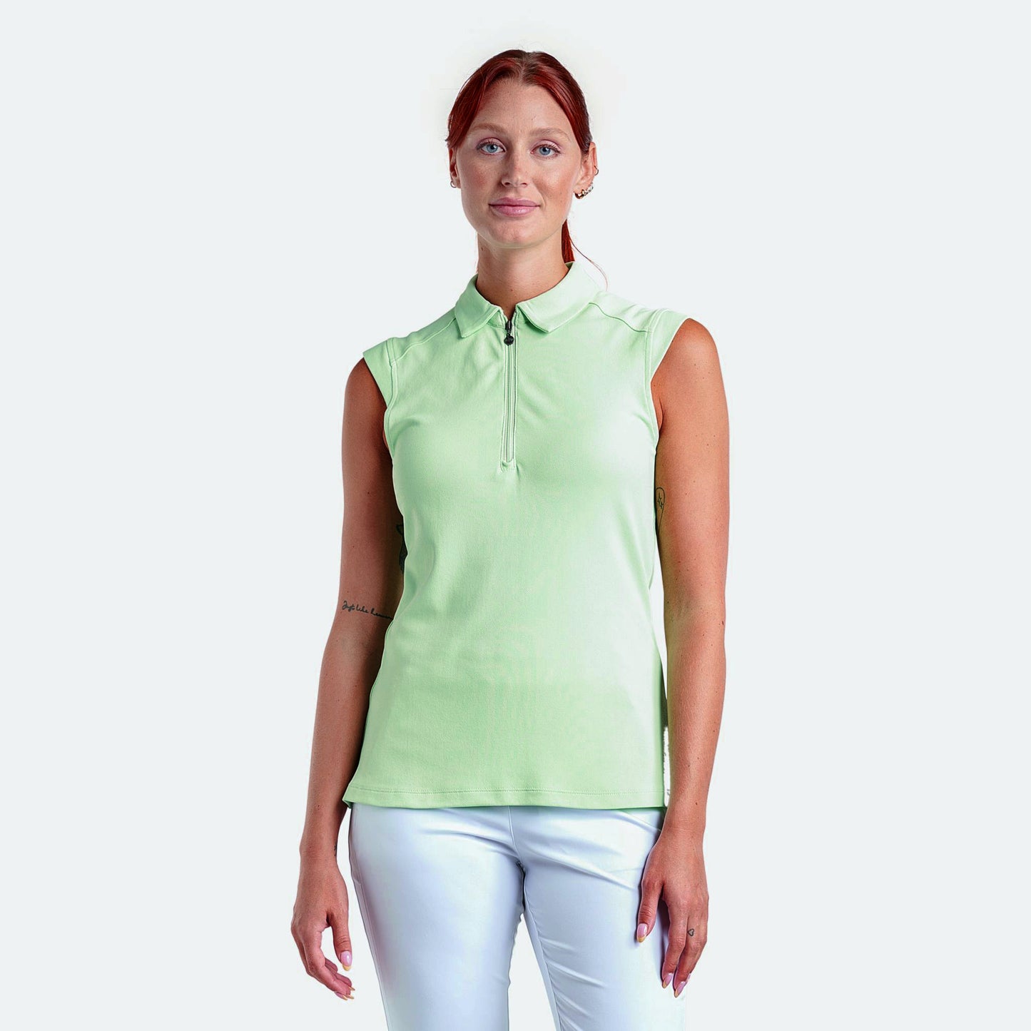 Nivo Ladies Sleeveless Piqué Polo with UPF 50+ in Fresh Mint - Small Only Left