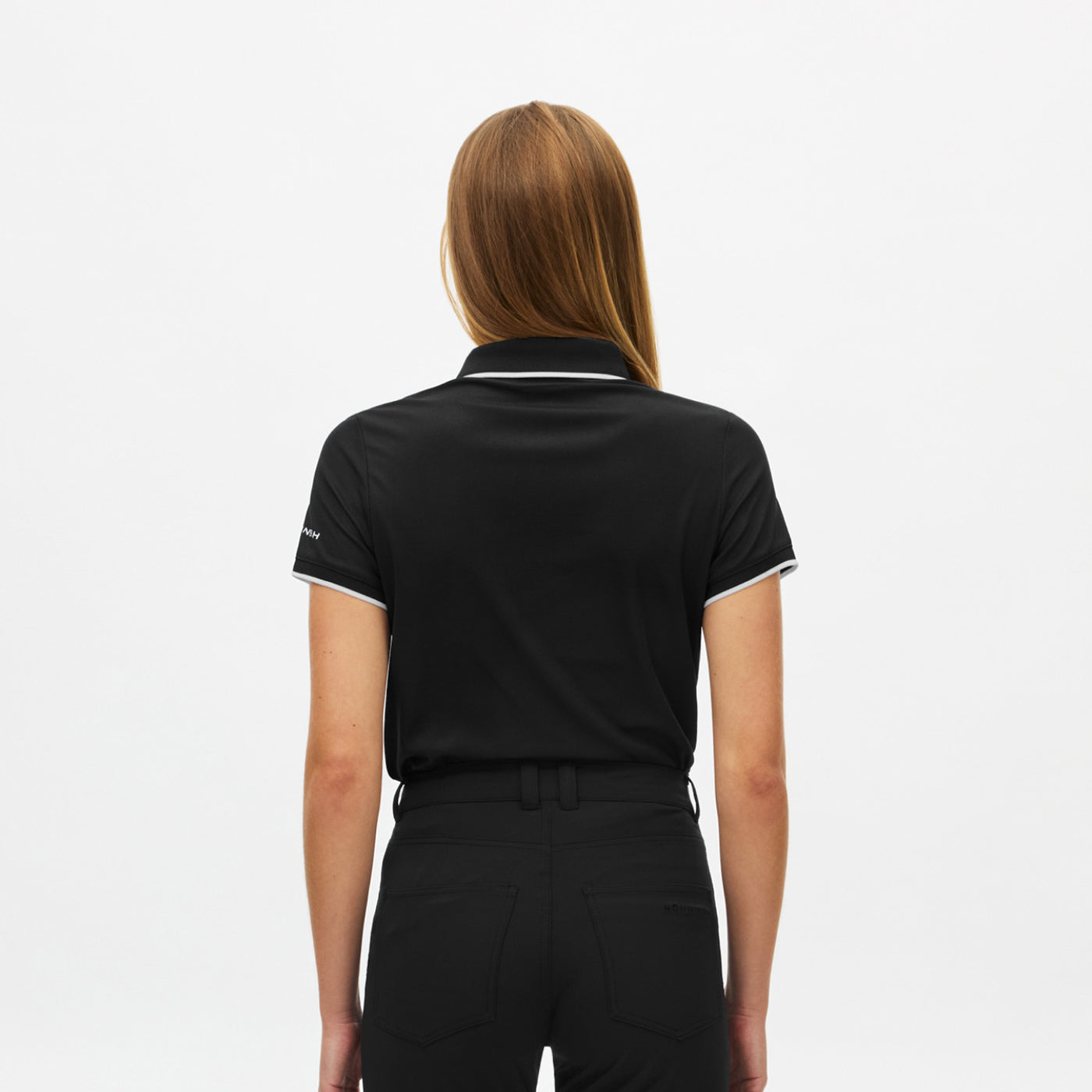 Rohnisch Ladies Classic Polo Shirt with Contrast Trim in Black - Lightweight Comfort for All-Day Ease