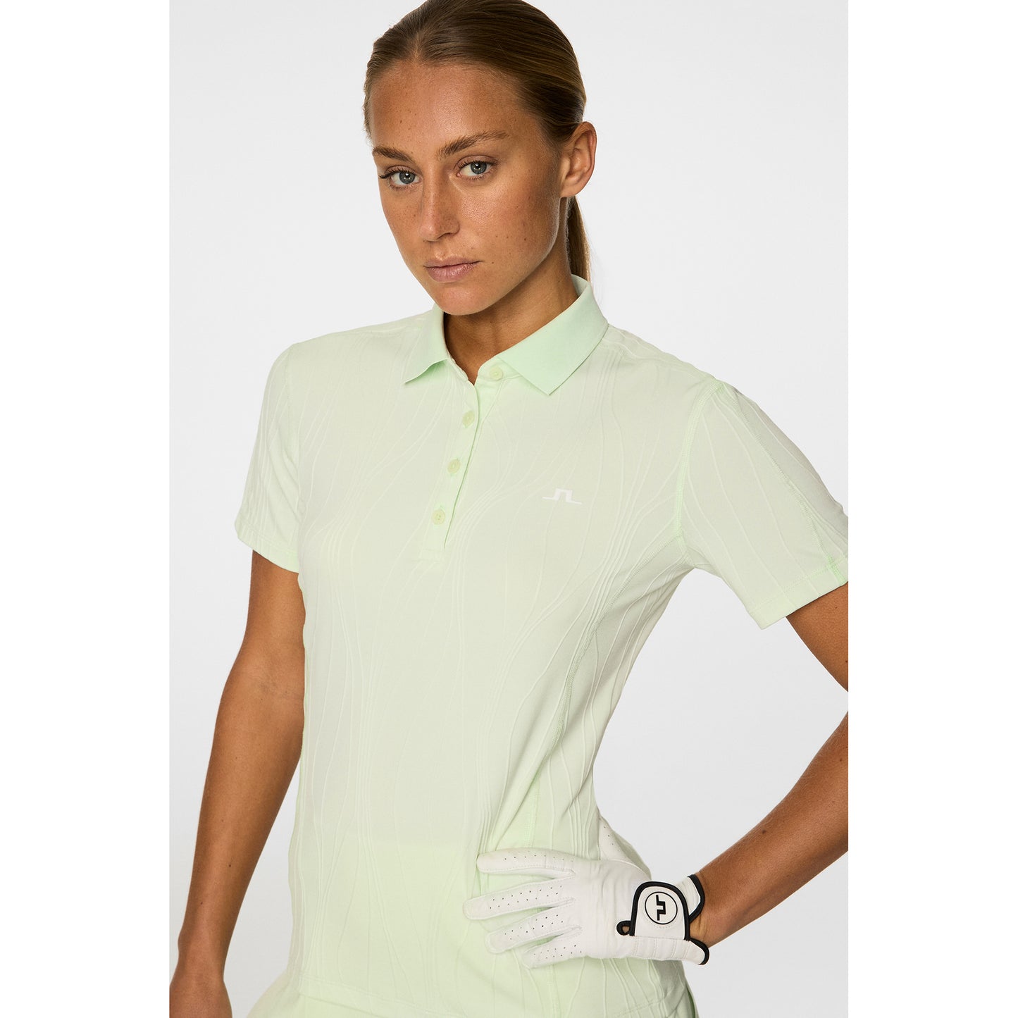 J.Lindeberg Ladies Polo with Subtle Wave Print