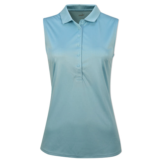 Puma Ladies Sleeveless Polo with DryCell in Milky Blue