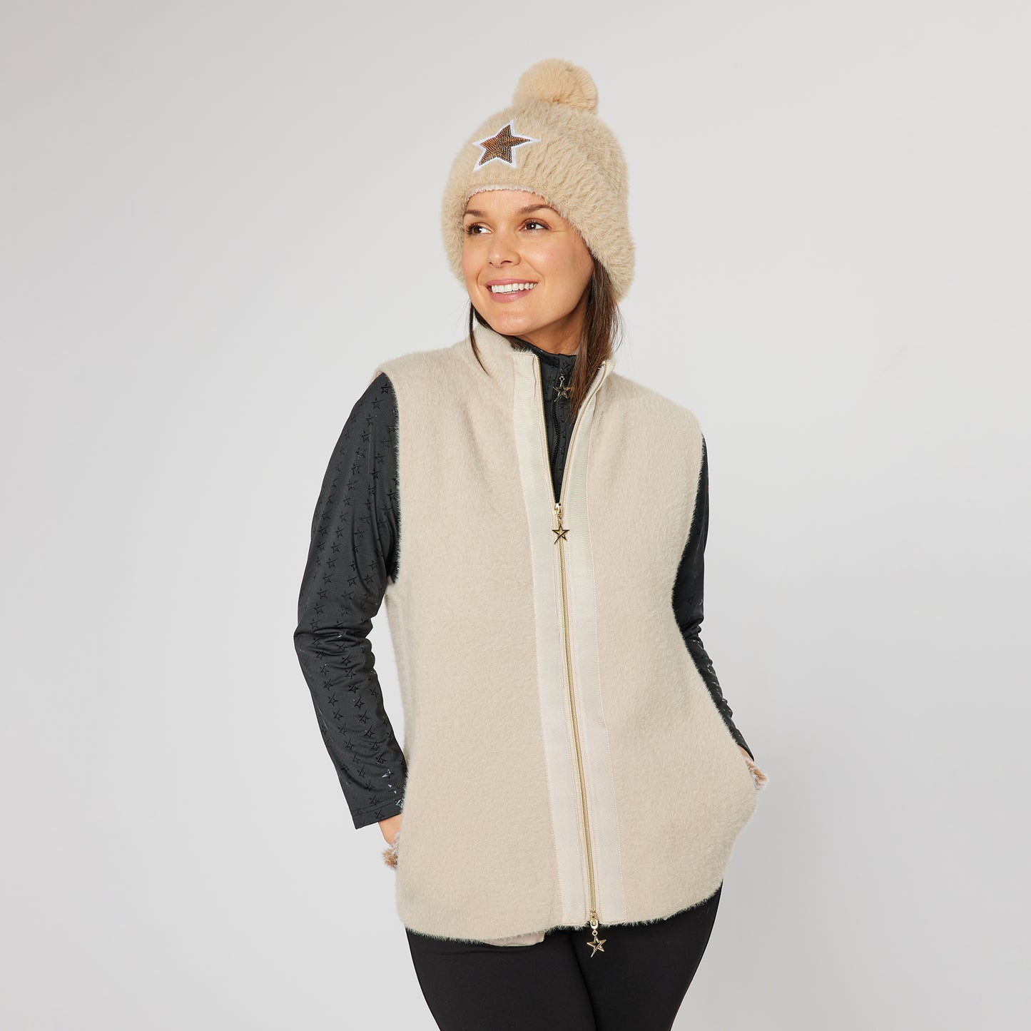 Swing Out Sister Ladies Soft-Stretch Faux Fur Gilet 