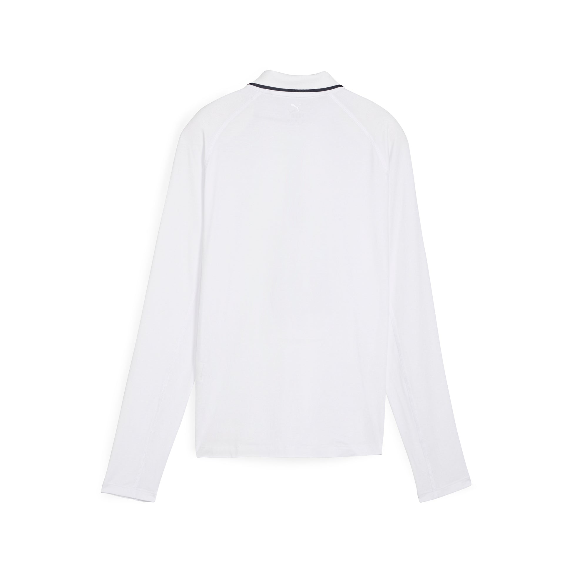 Puma Ladies You-V Long Sleeve Zip-Neck Top in White Glow with UPF 50+