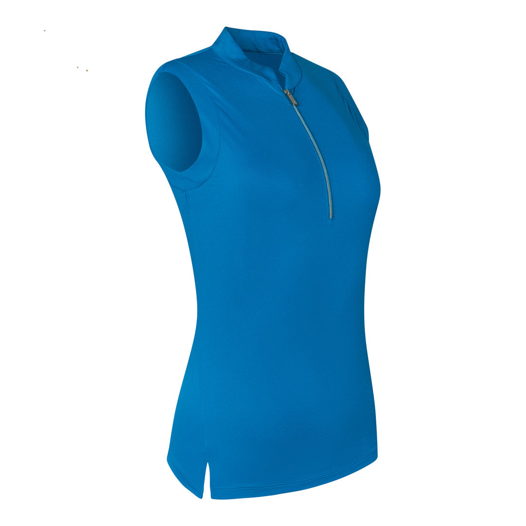 Tail Ladies Vibrant Blue Sleeveless Golf Top In Mykonos Blue - Last One Medium Only Left