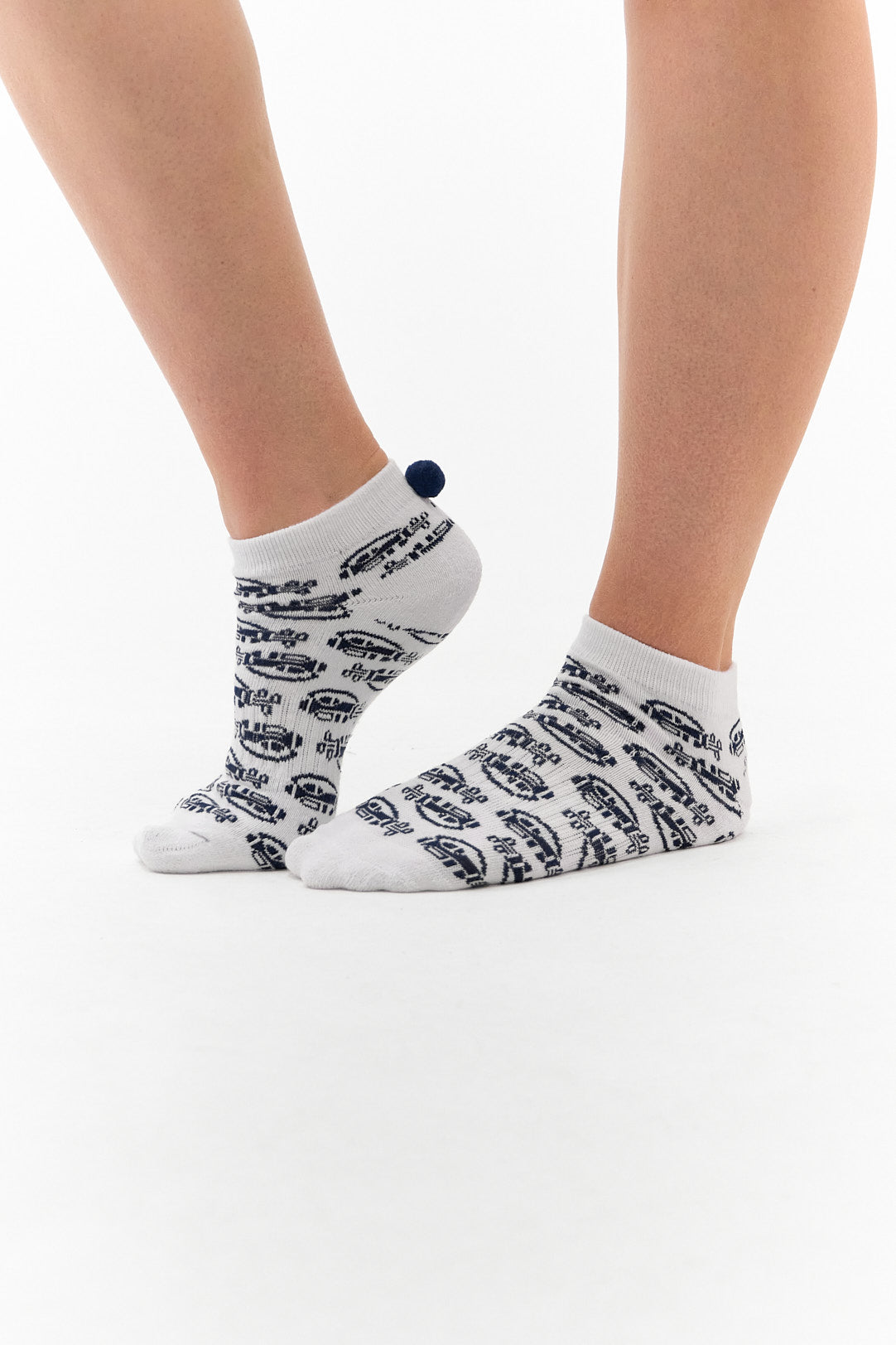 Surprizeshop 3 Pair Pack Of Ladies Pom Pom Golf Socks - Multi Coloured