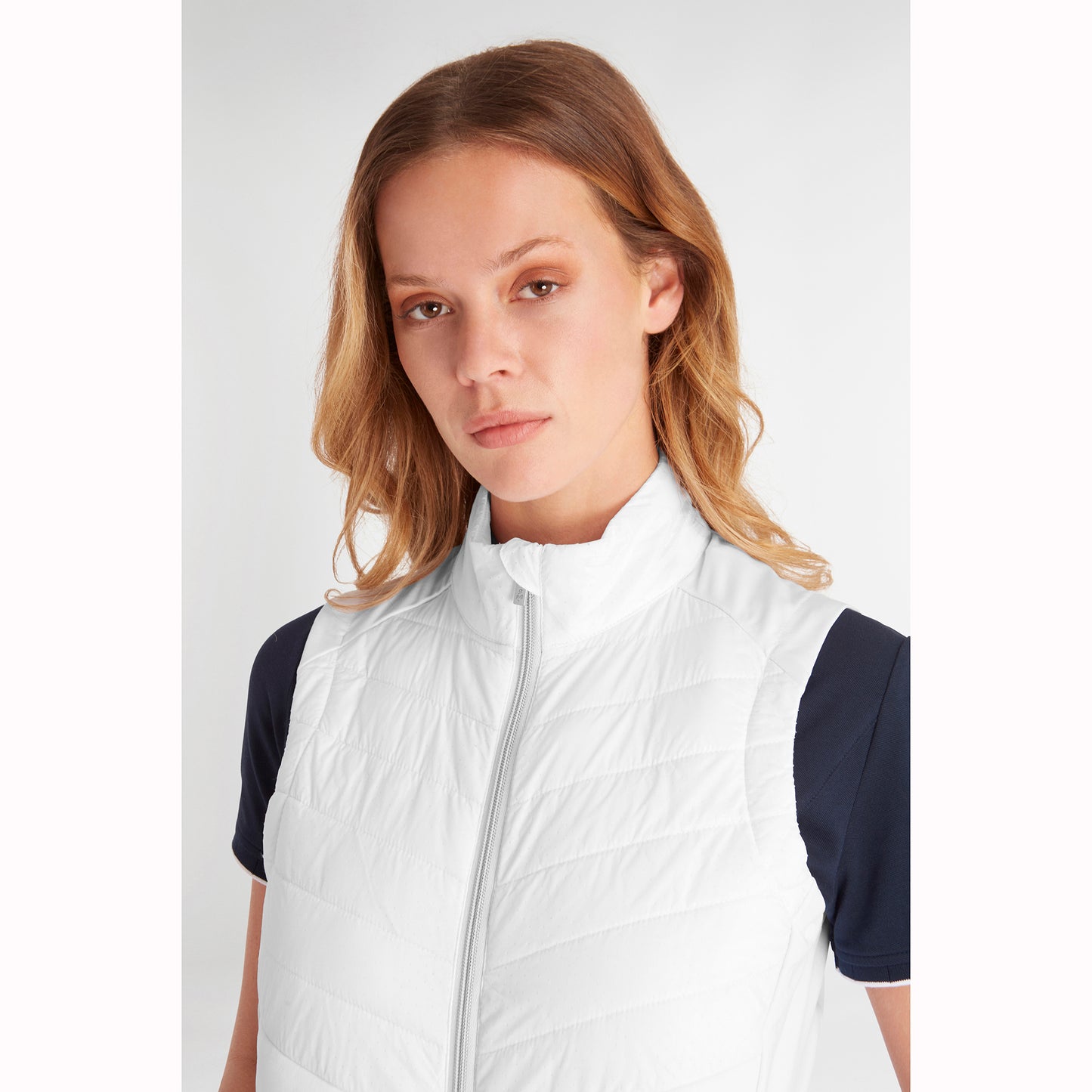 Green Lamb Ladies White Lightweight Front Quilted Gilet
