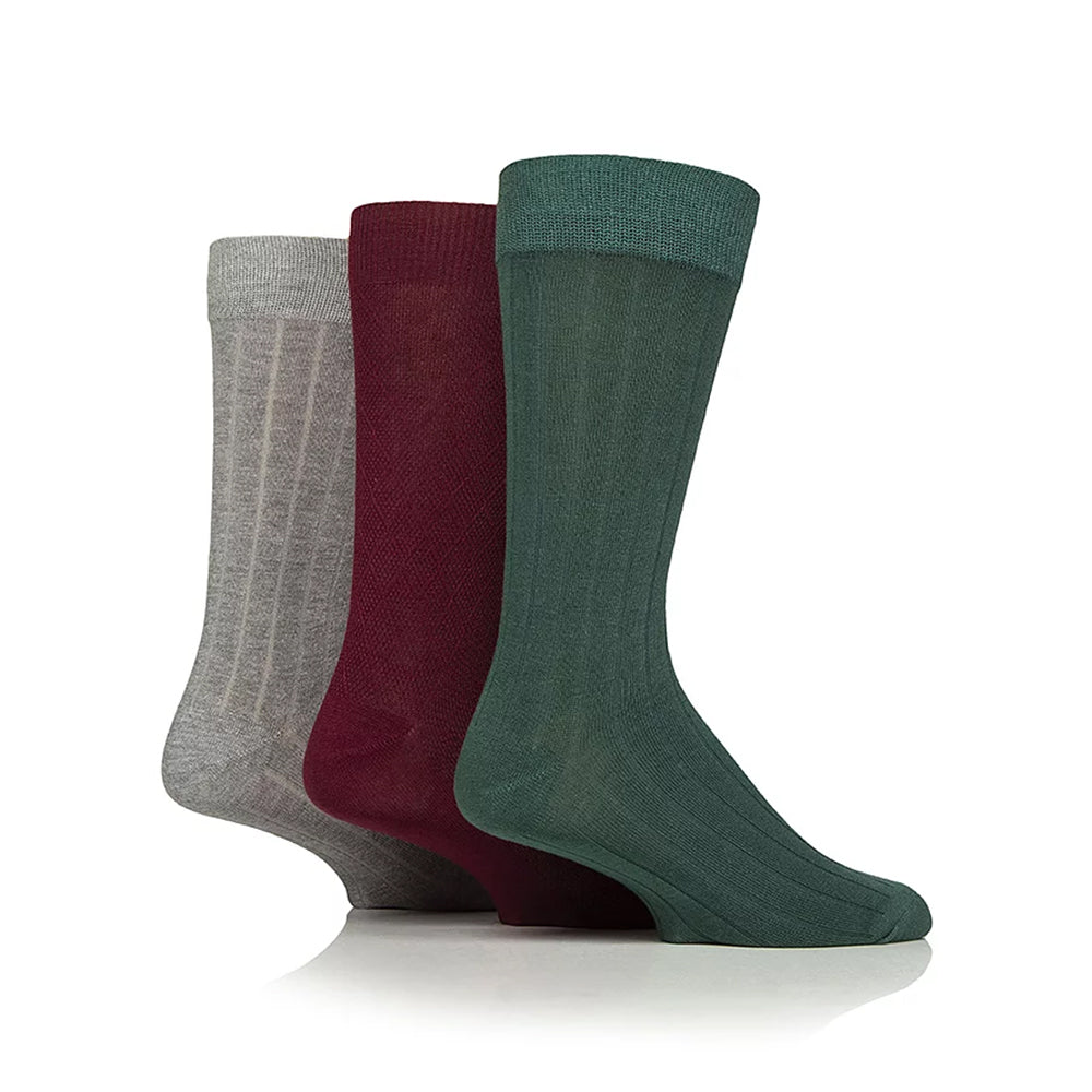 Glenmuir Mens 3-Pair Pack of Bamboo Socks in Tartan Gift Box