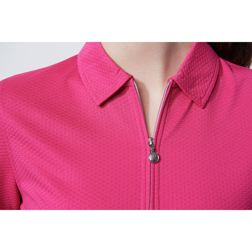 Daily Sports Honeycomb Short Sleeve Polo Shirt in Tulip Pink