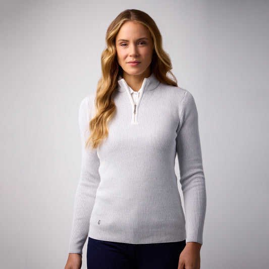 Glenmuir Ladies Two-Tone Ribbed Sweater - Perfect for Year-Round Layering