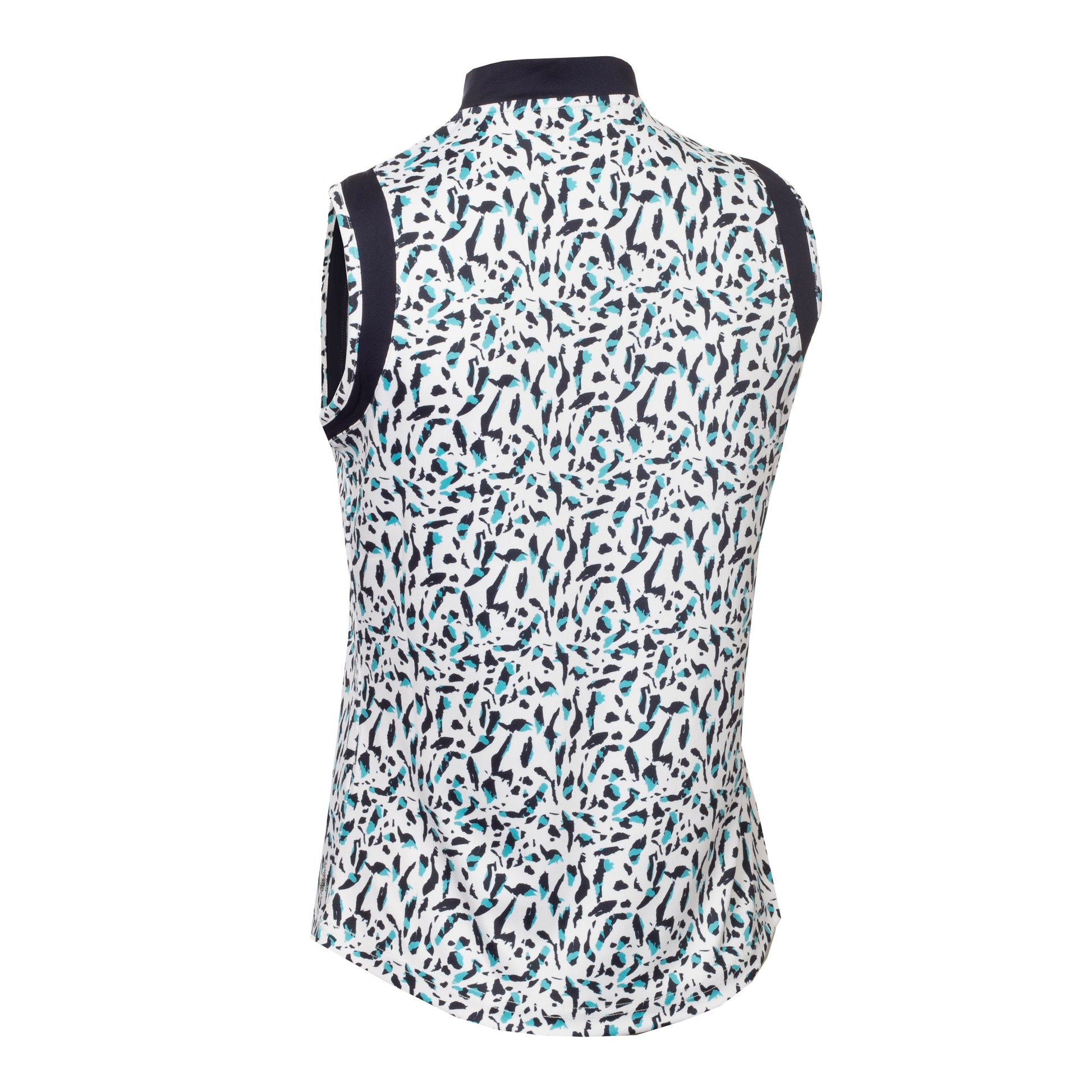 Green Lamb Women's Zip-Neck Sleeveless Printed Polo