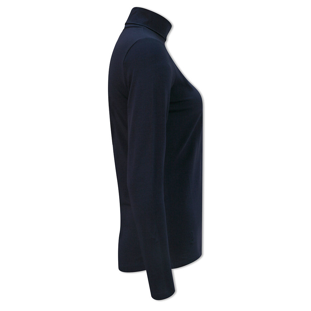 Glenmuir Ladies Long-Sleeve Cotton Roll Neck in Navy
