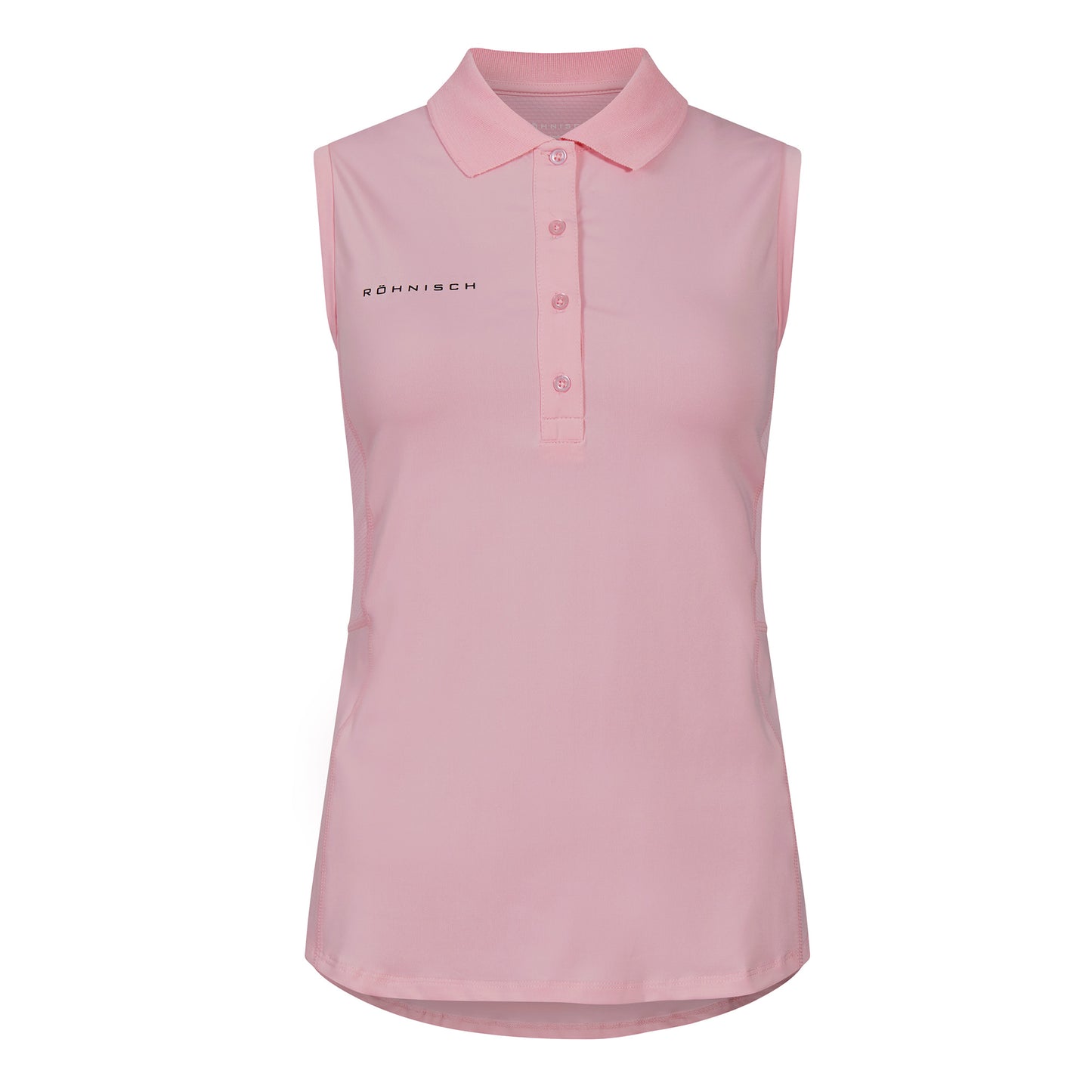 Rohnisch Ladies Sleeveless Polo with Textured Panels in Orchid Pink
